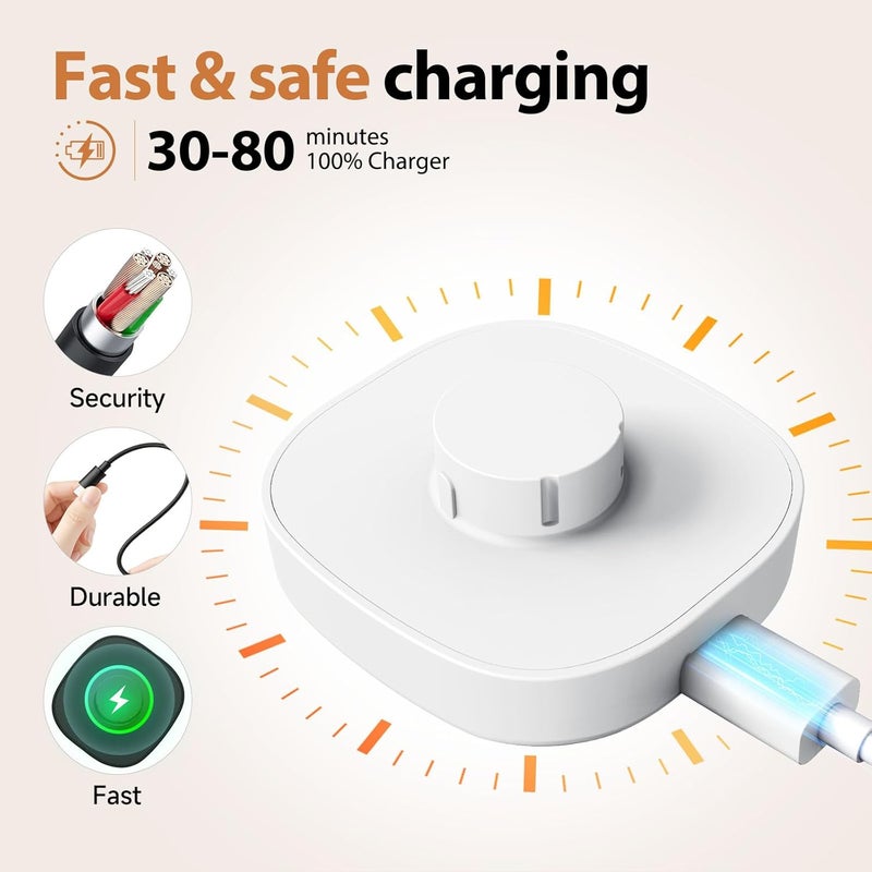 VOVELF شاحن متوافق مع خاتم أورا 4، قاعدة شحن سريعة وكابل USB-C - مستلزمات خاتم أورا 4 للمستخدمين (أبيض، مقاس 6) - Image 2